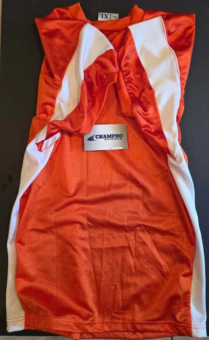 Champro Sports Youth XL Orange White Football Jersey Mesh Tank Top